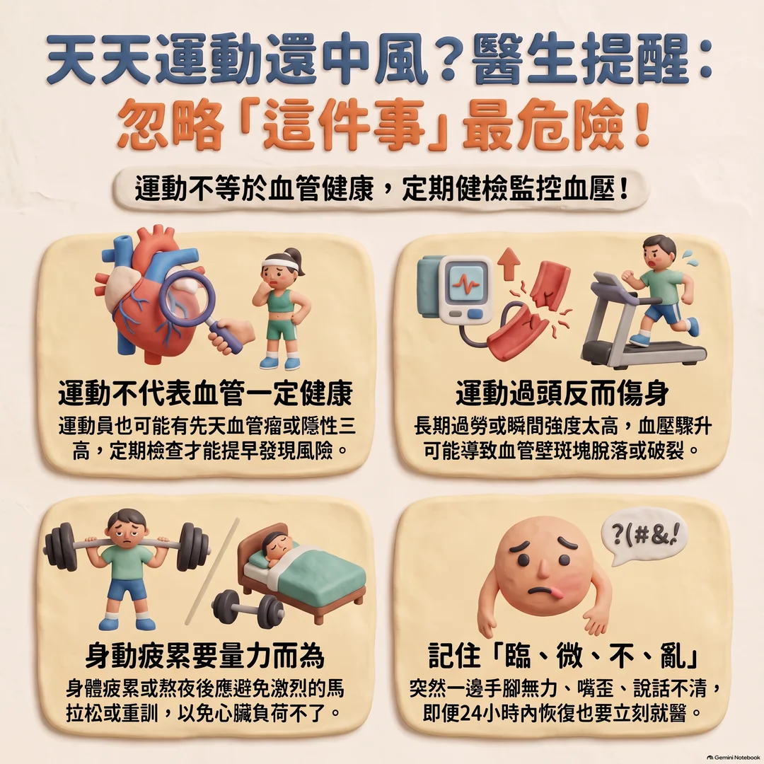 預防中風運動健康指南(圖/AI生成製圖)