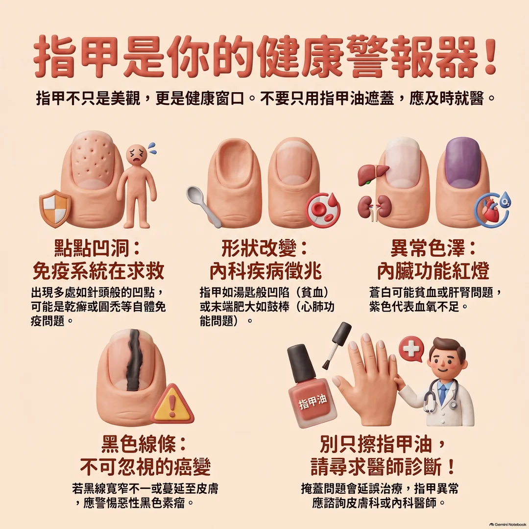 指甲健康警報器指南(圖/AI生成製圖)
