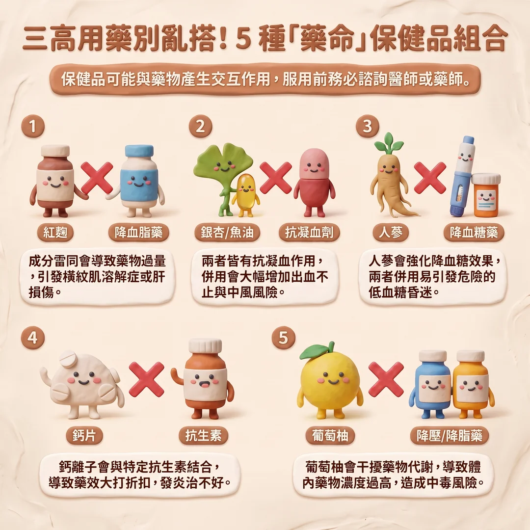 三高用藥與保健品禁忌（圖／AI生成製圖）
