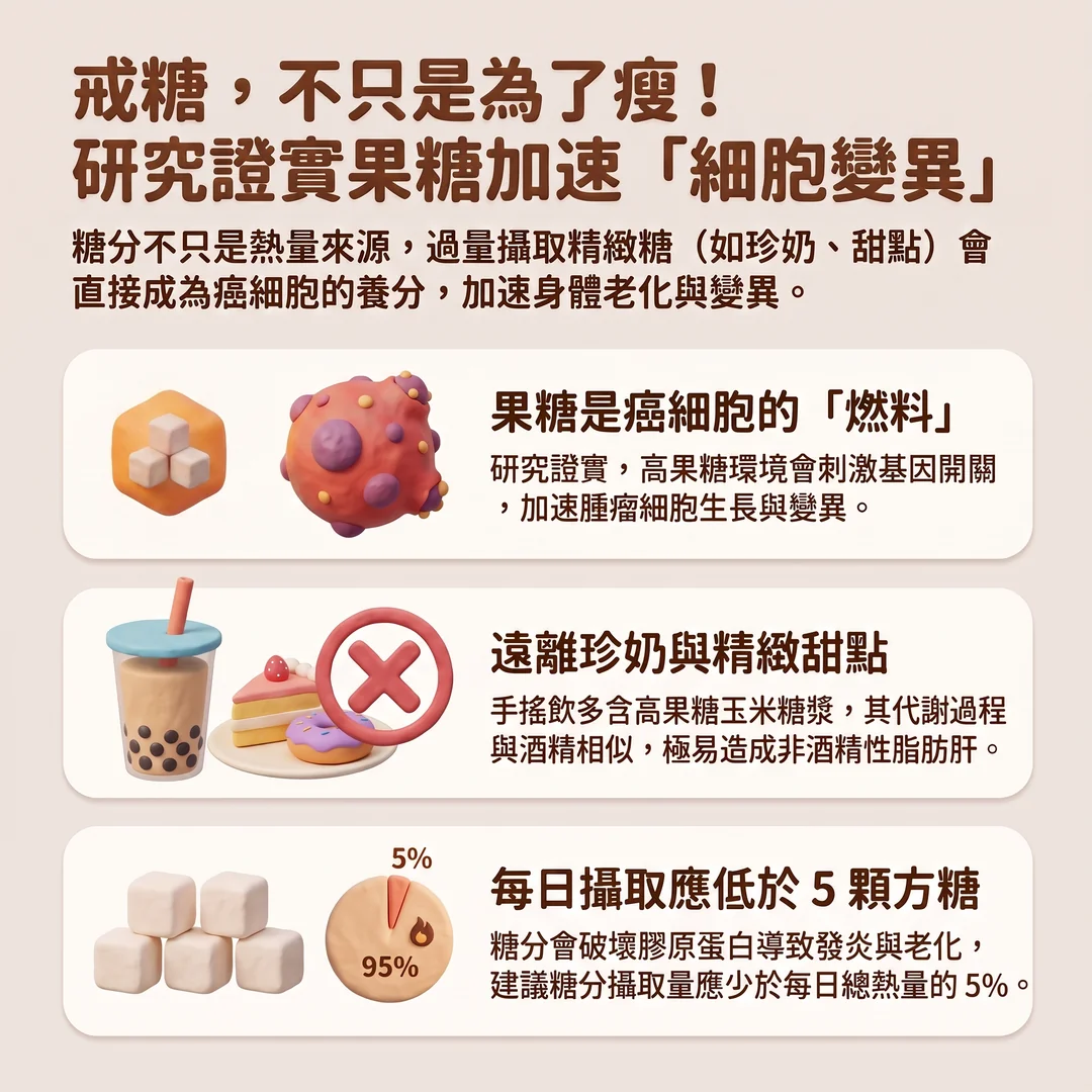 戒糖與健康細胞指南（圖／AI生成製圖）