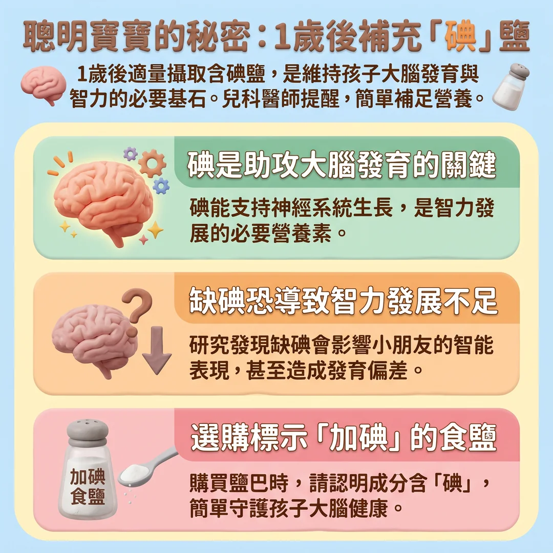 幼兒補碘促進大腦發育（圖／AI生成製圖）