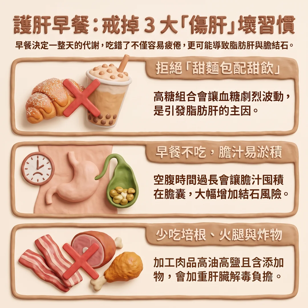 護肝早餐：戒掉壞習慣（圖／AI生成製圖）