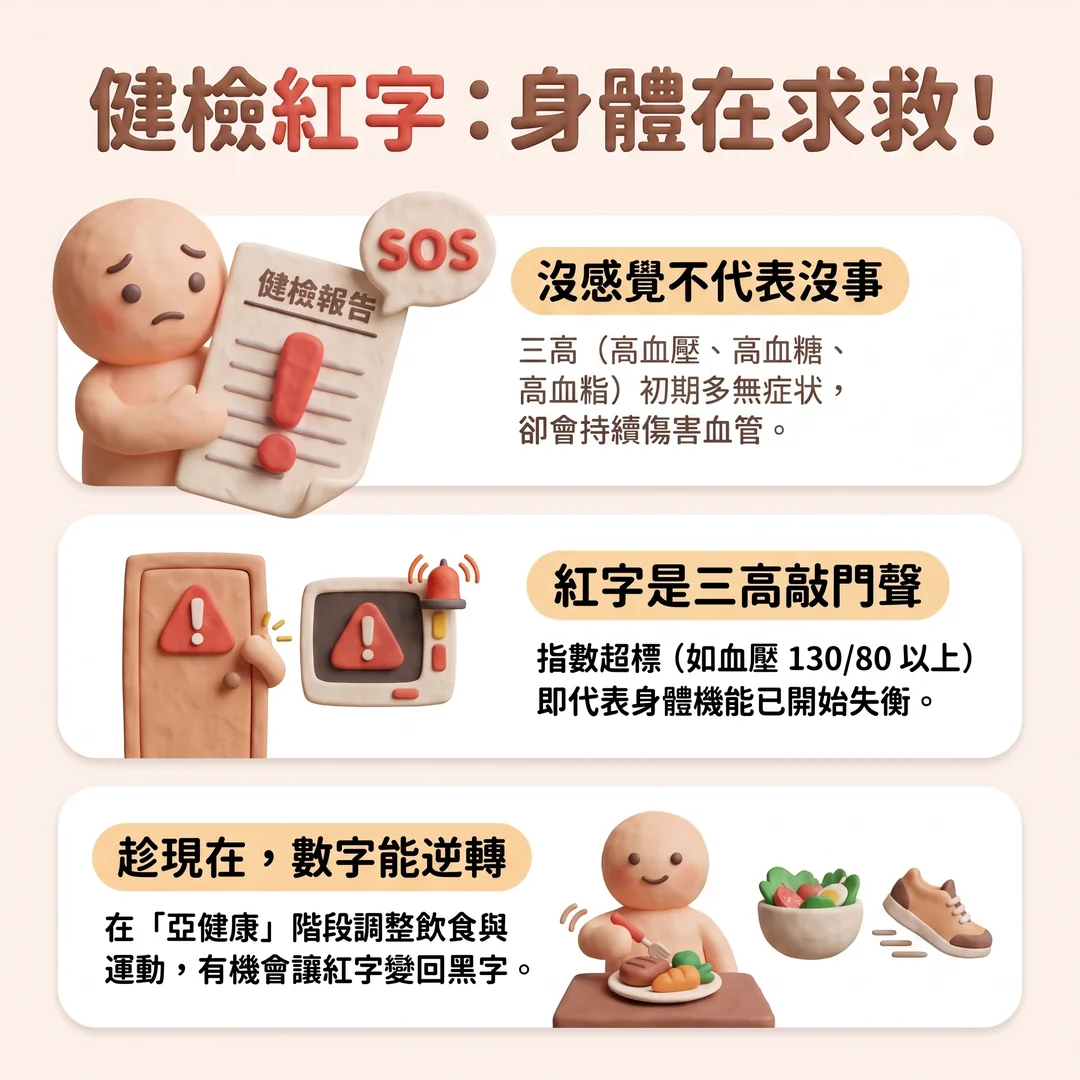 健檢紅字：身體求救警訊（圖／AI生成製圖）