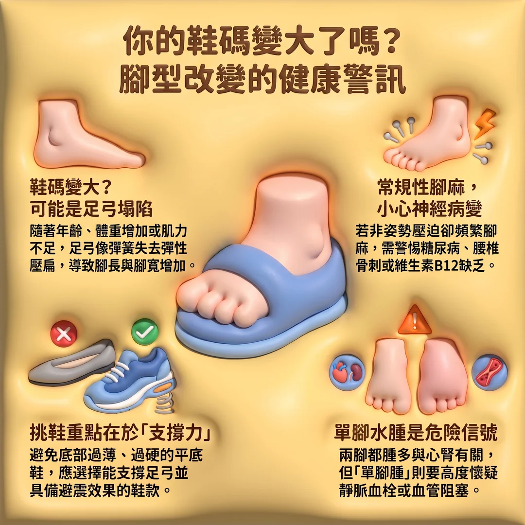 腳型改變的健康警訊(圖/AI生成製圖)