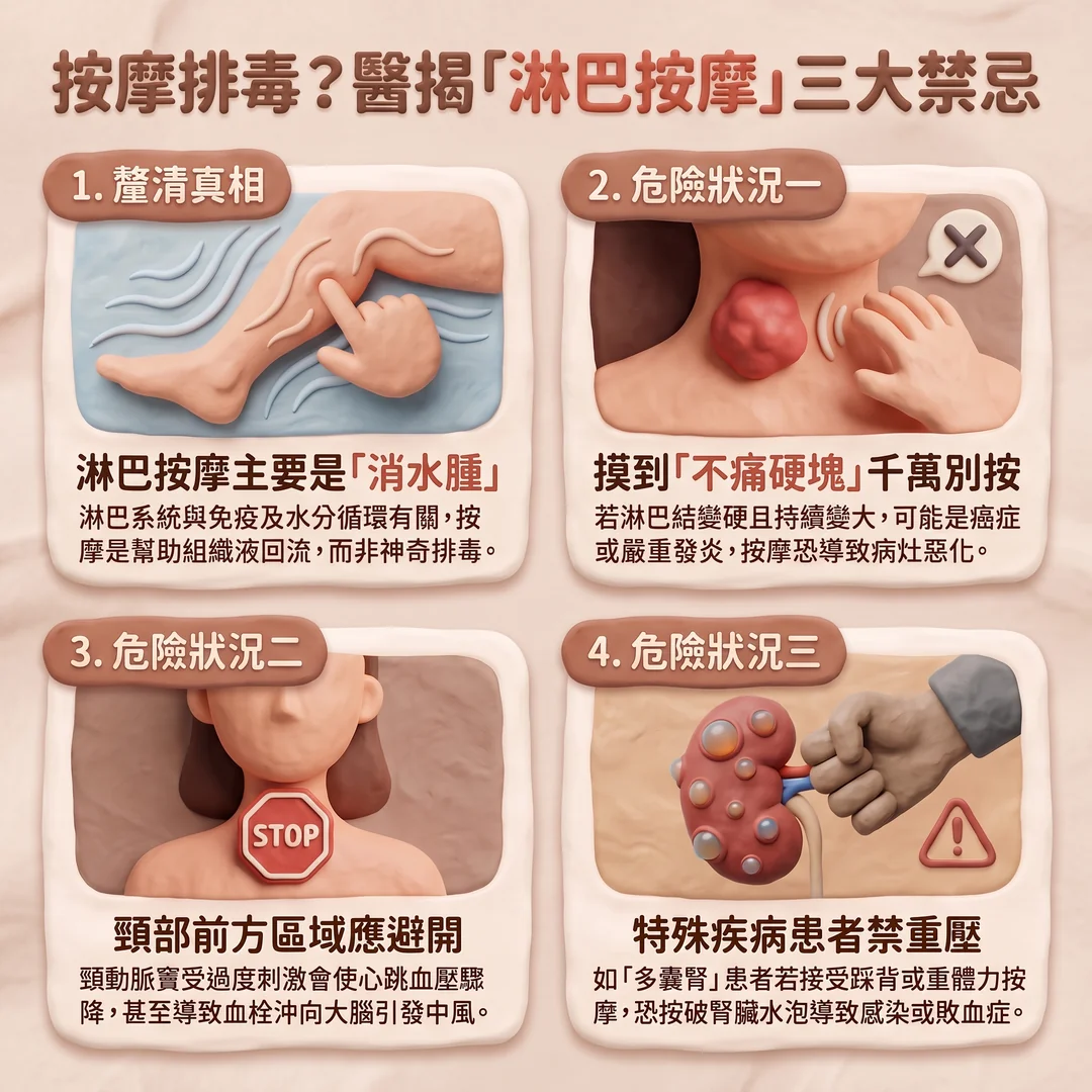 醫揭淋巴按摩三大禁忌(圖/AI生成製圖)