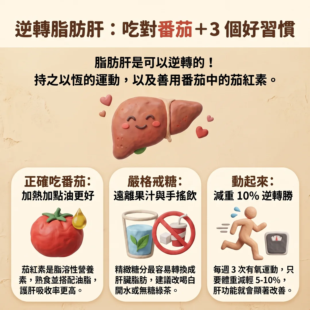 逆轉脂肪肝健康習慣（圖／AI生成製圖）