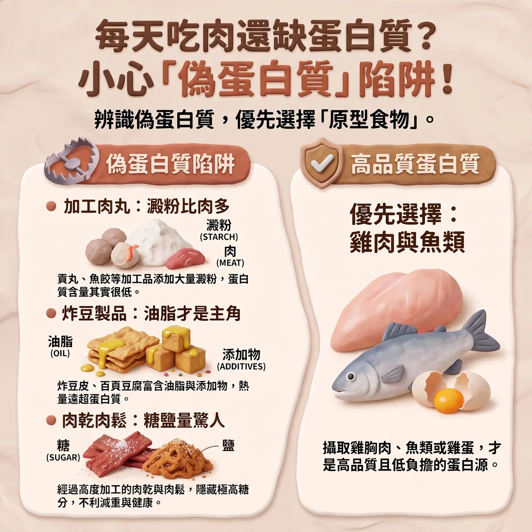 辨識偽蛋白質陷阱指南(圖/AI生成製圖)