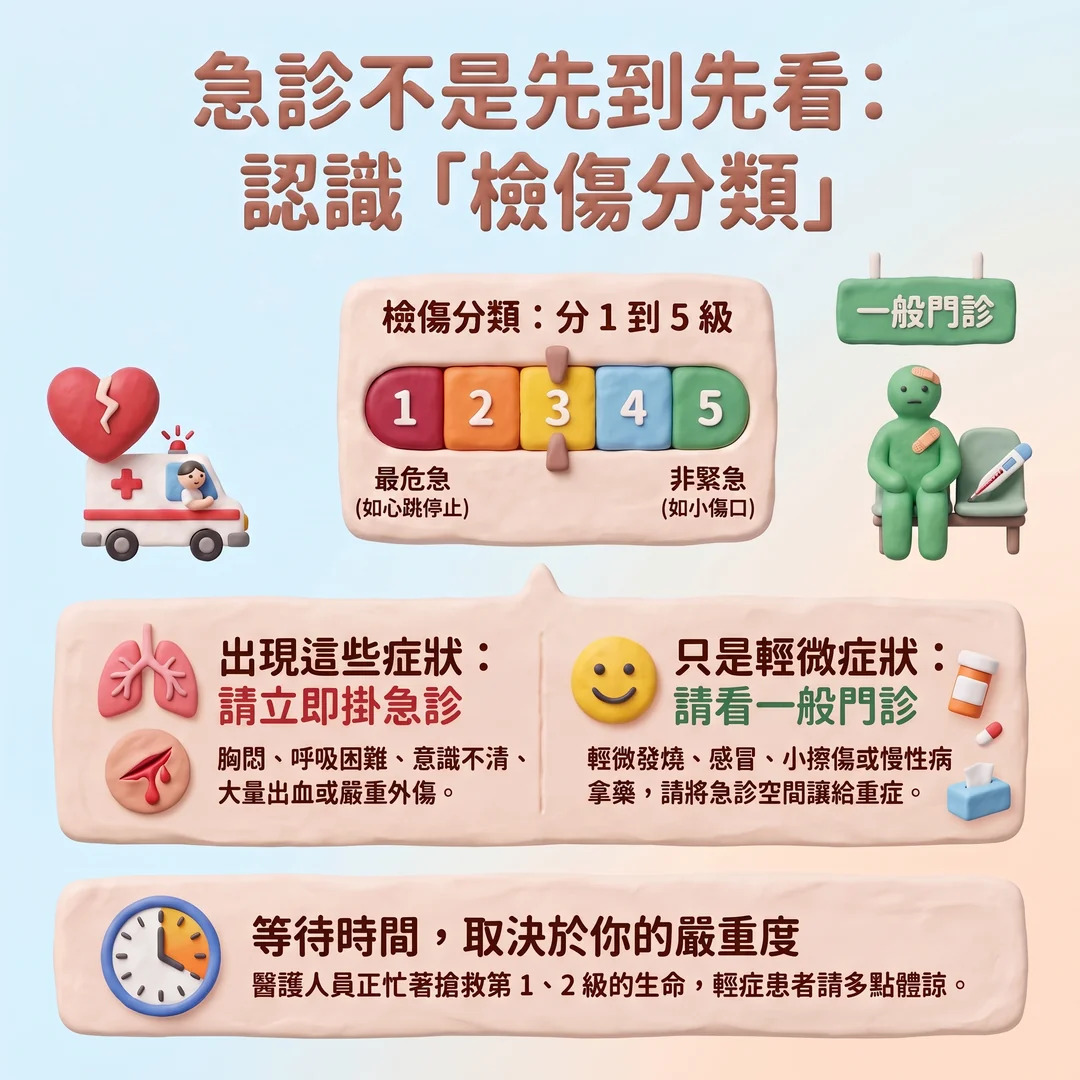 認識急診檢傷分類(圖/AI生成製圖)