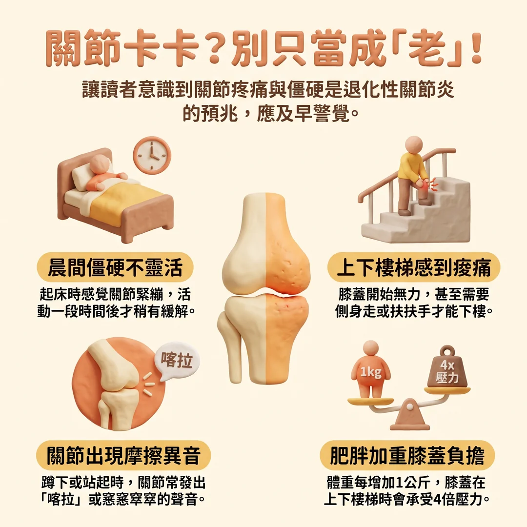 退化性關節炎預警徵兆(圖/AI生成製圖)