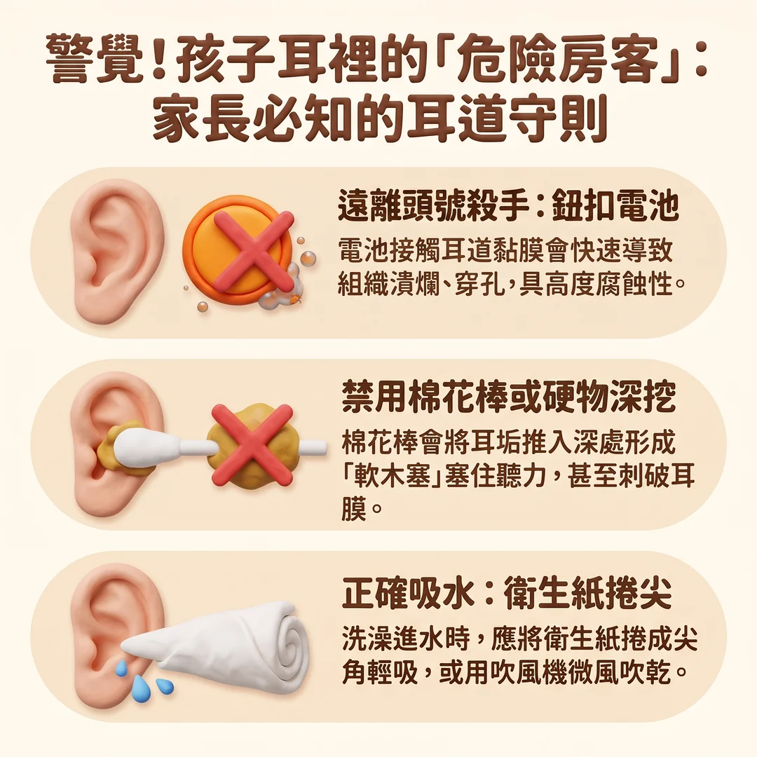 家長必知耳道護理守則（圖／AI生成製圖）