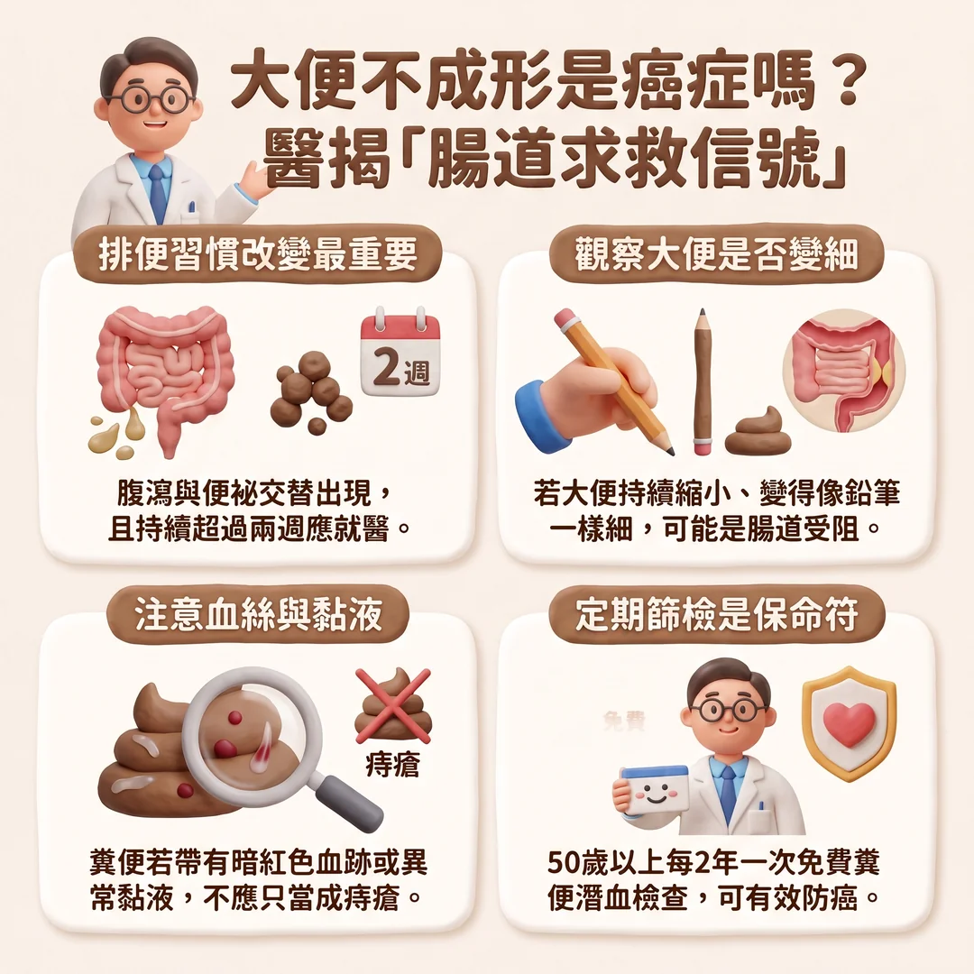 大便不成形是癌症嗎？（圖／AI生成製圖）