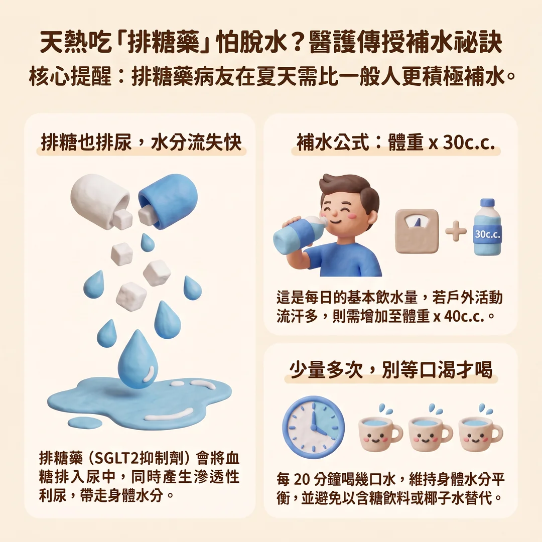 排糖藥夏季補水祕訣（圖／AI生成製圖）
