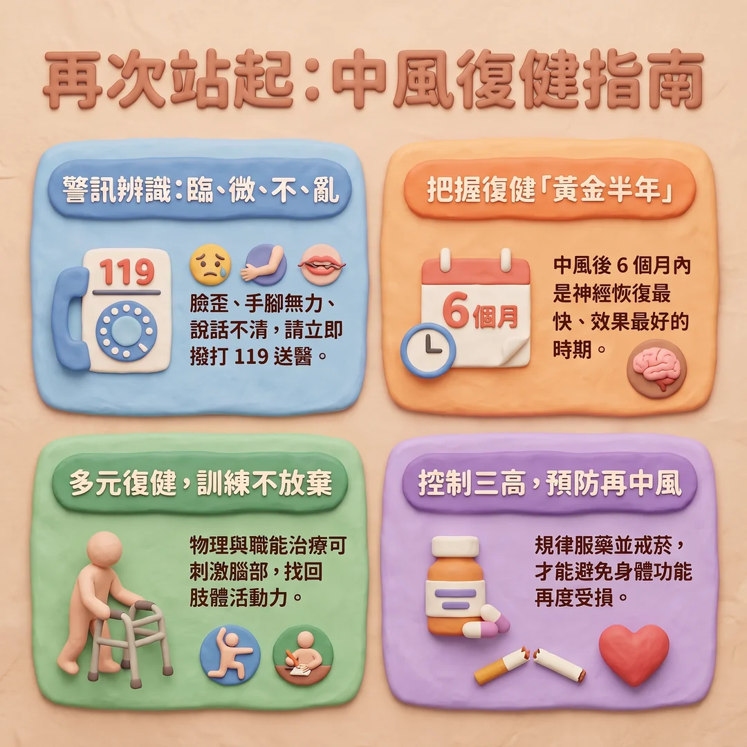 中風復健指南（圖／AI生成製圖）
