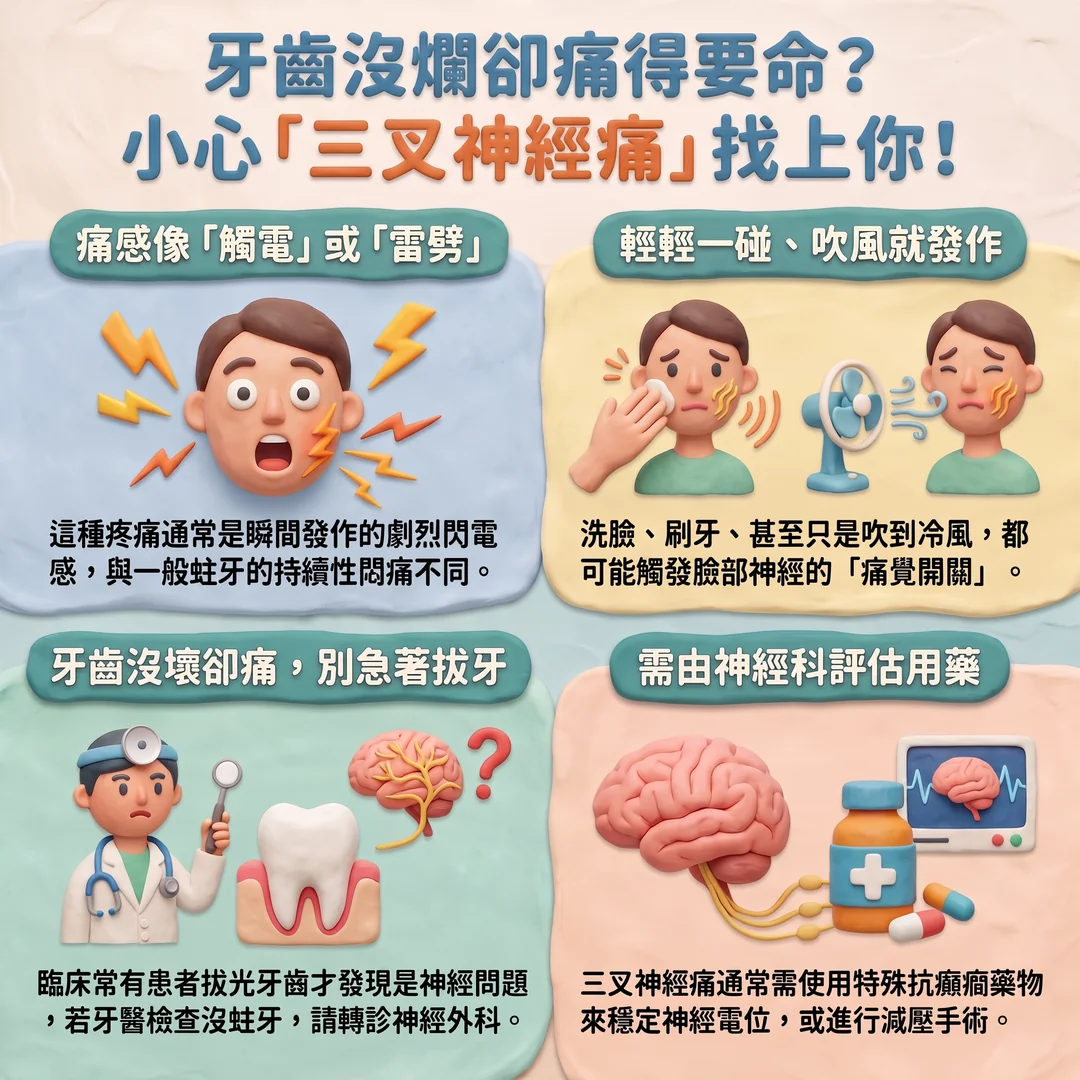 認識三叉神經痛健康衛教(圖/AI生成製圖)