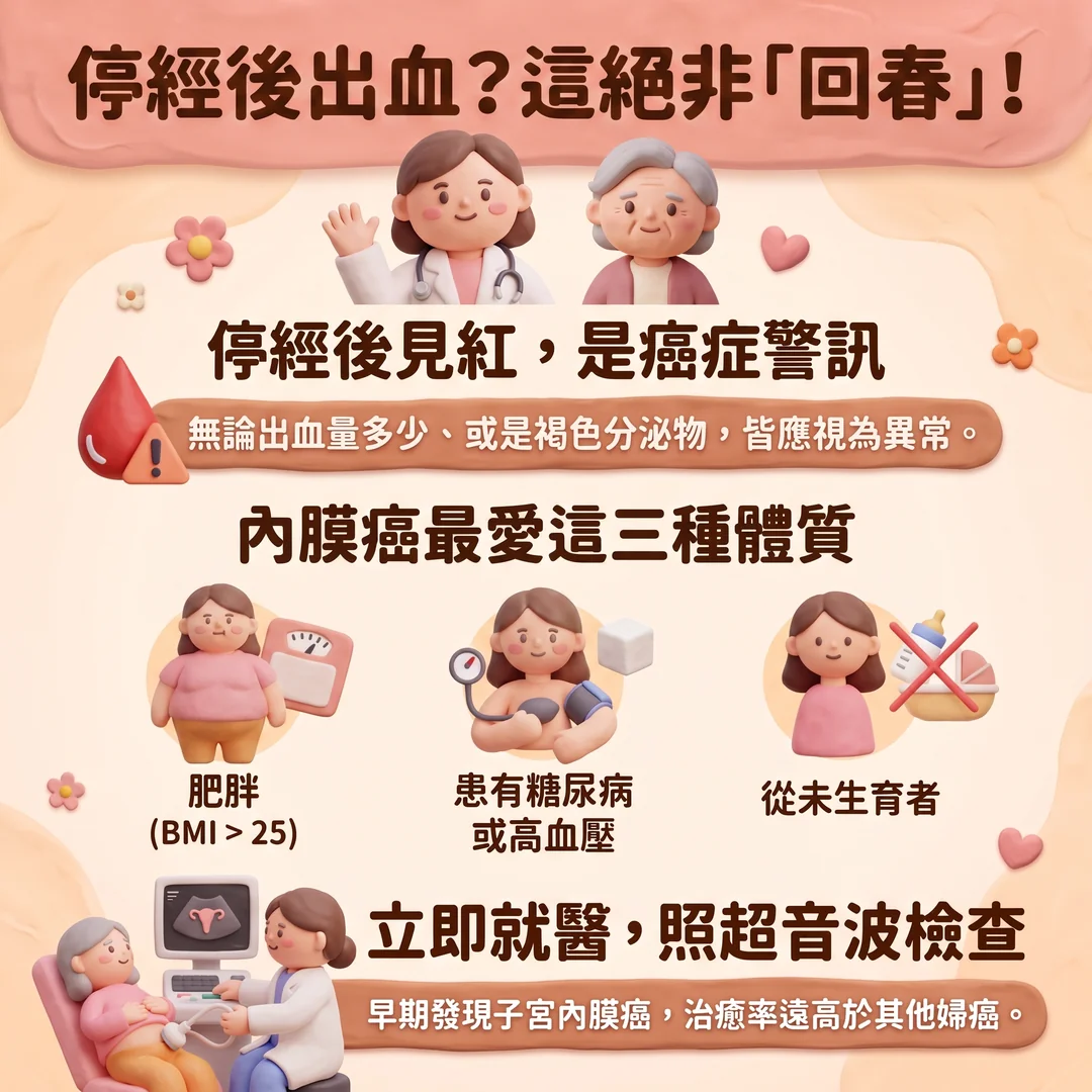 停經後出血並非回春(圖/AI生成製圖)