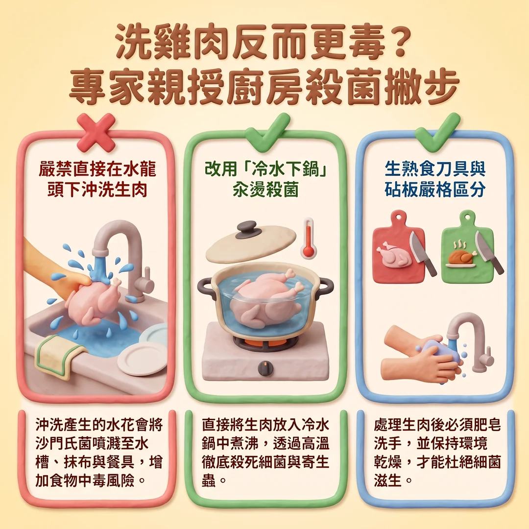 專家教你正確洗雞肉(圖/AI生成製圖)