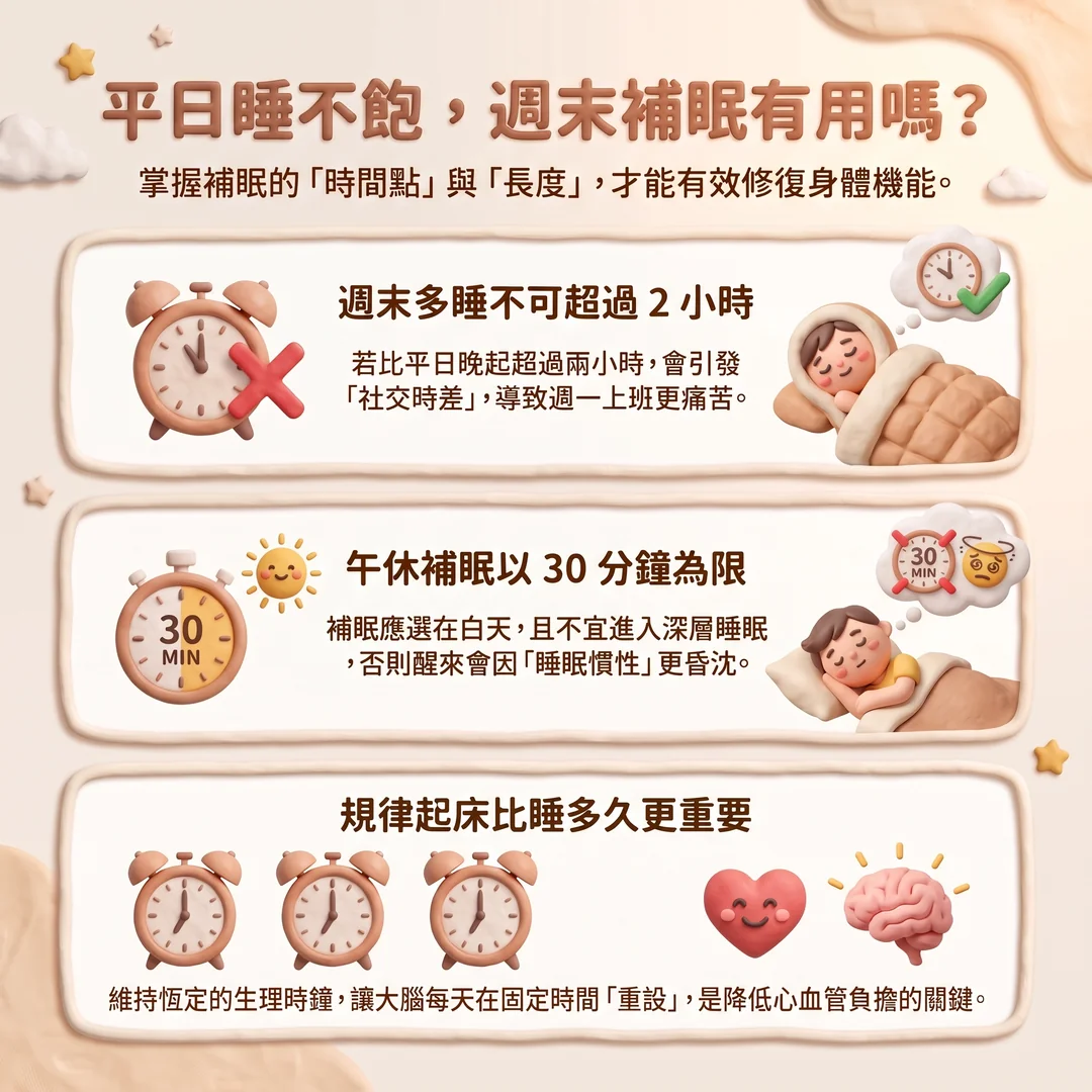 週末補眠的正確方法（圖／AI生成製圖）