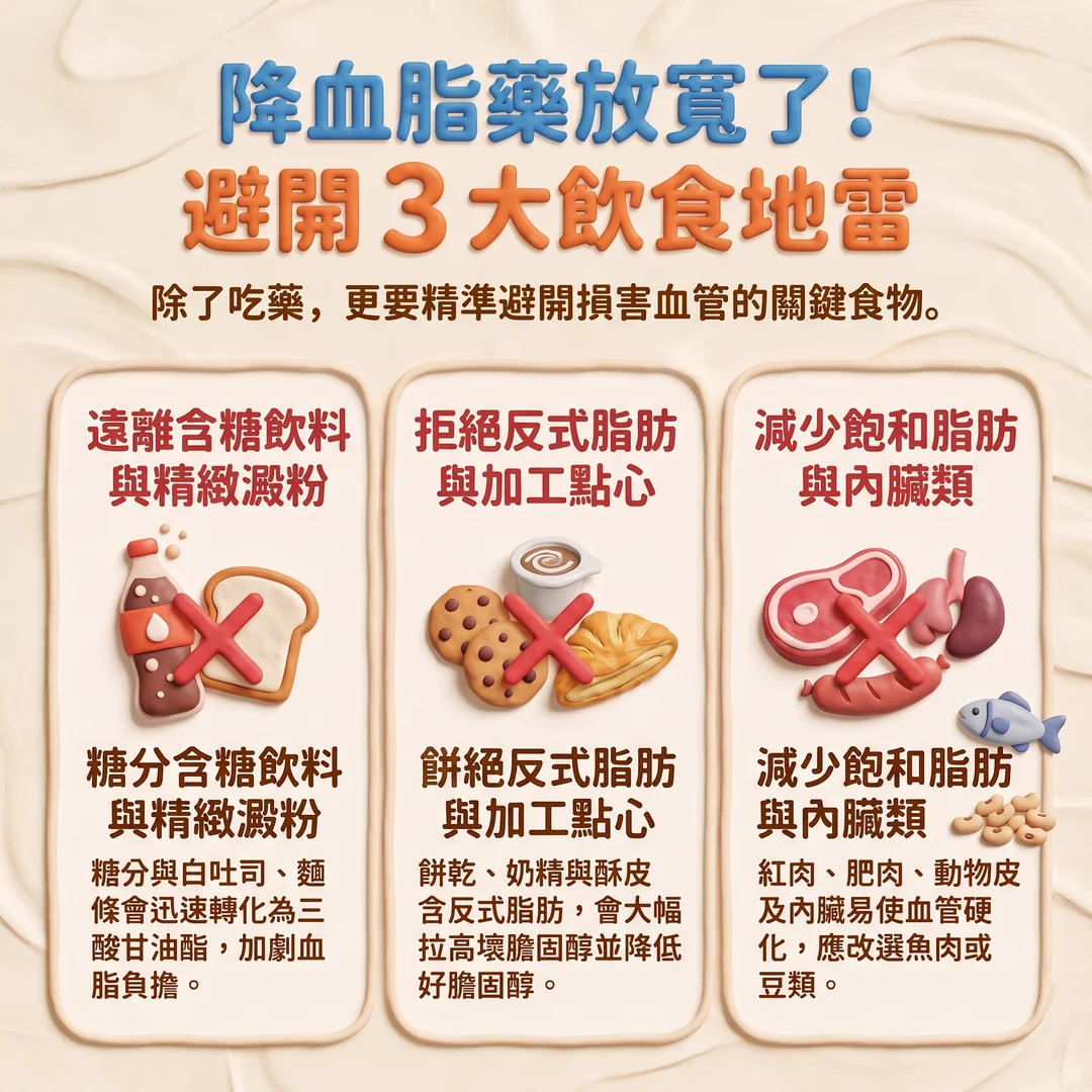 降血脂三大飲食地雷(圖/AI生成製圖)