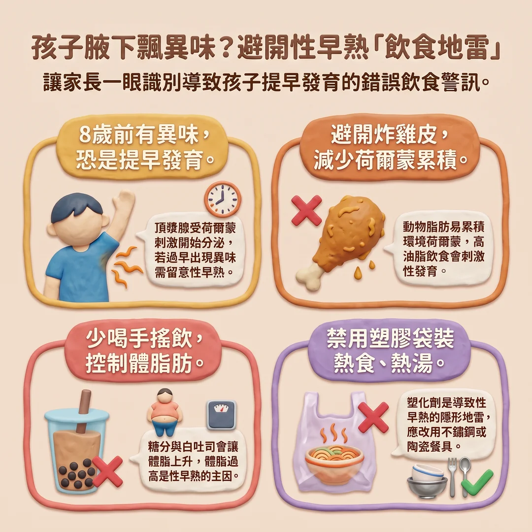 預防性早熟飲食指南（圖／AI生成製圖）