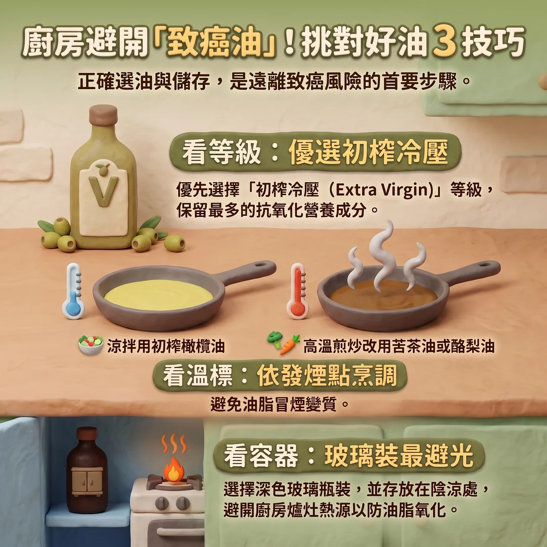 挑對好油的三大技巧(圖/AI生成製圖)