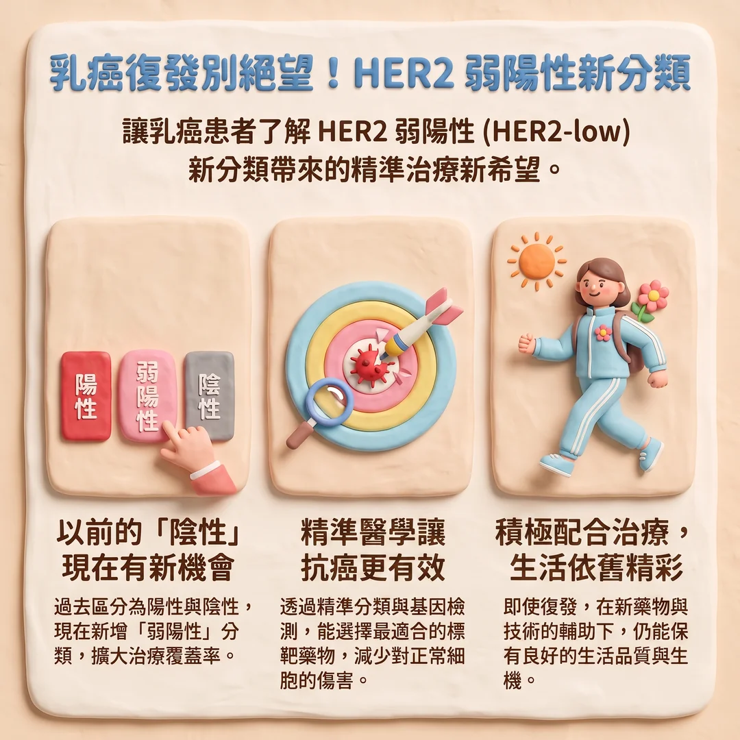 HER2 弱陽性乳癌治療希望（圖／AI生成製圖）