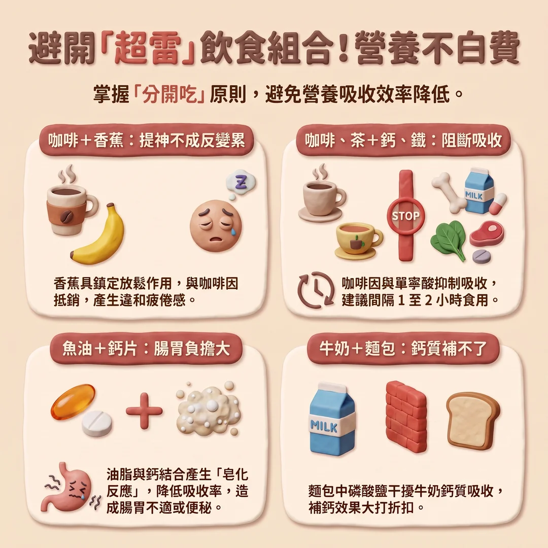 避開錯誤營養飲食組合（圖／AI生成製圖）
