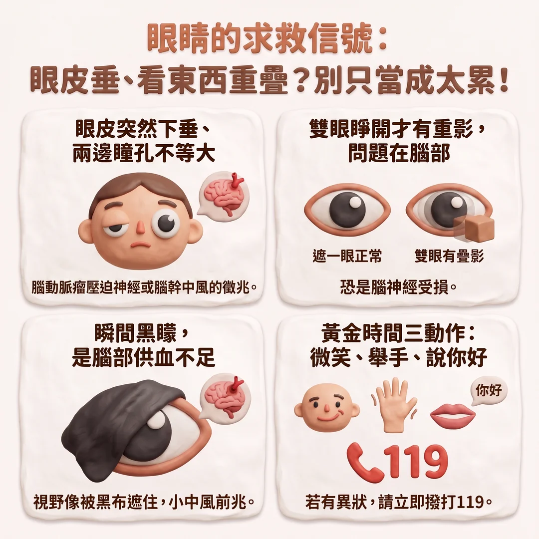 眼睛警示與腦部健康(圖/AI生成製圖)