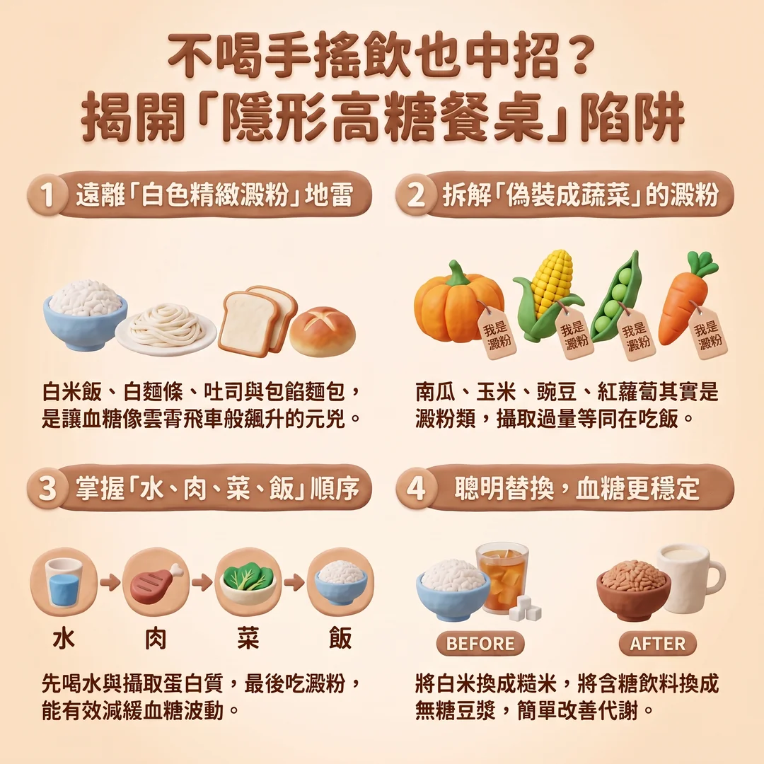 揭開隱形高糖餐桌陷阱（圖／AI生成製圖）