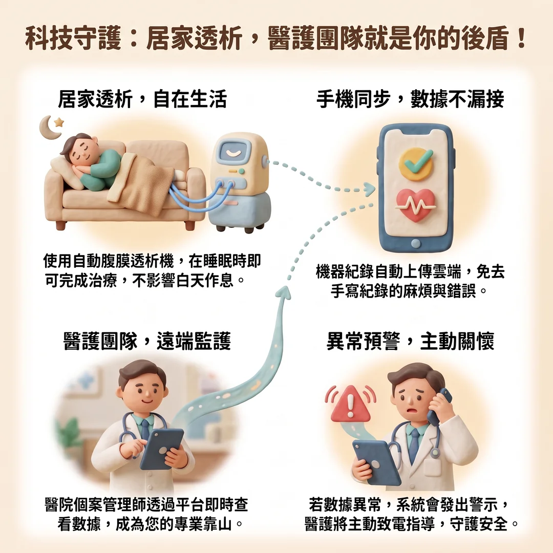 居家透析遠端醫療指南（圖／AI生成製圖）