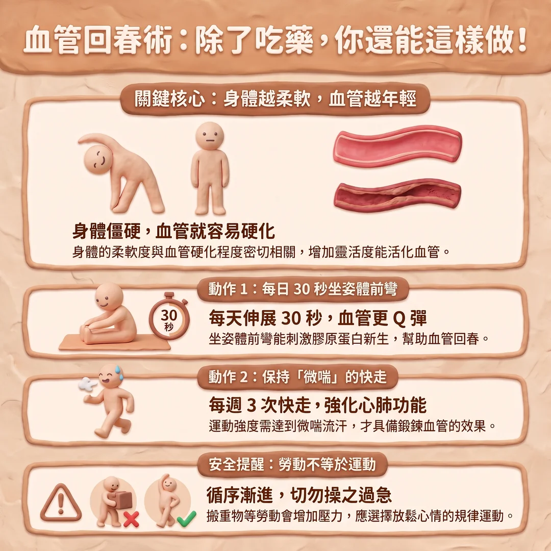 血管回春術運動指南（圖／AI生成製圖）