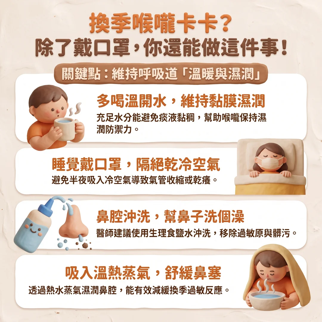 換季呼吸道保健指南（圖／AI生成製圖）