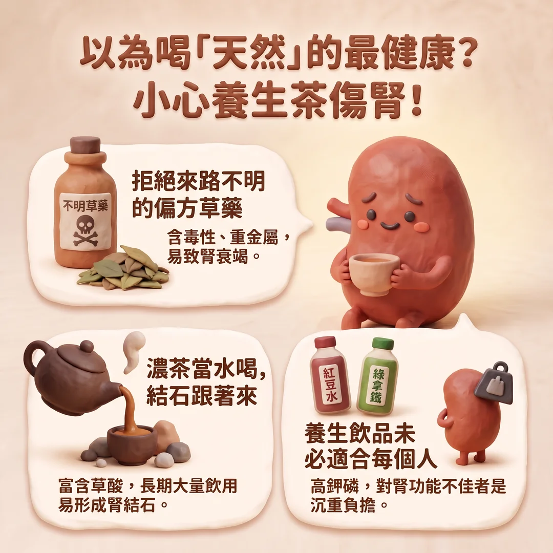小心養生茶傷腎(圖/AI生成製圖)