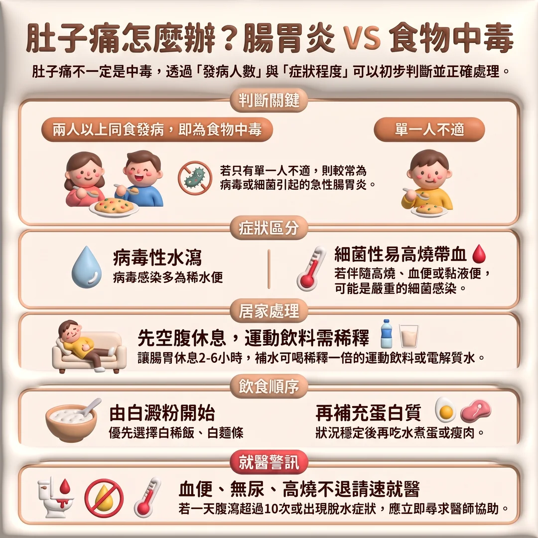 腸胃炎與食物中毒辨別指南(圖/AI生成製圖)