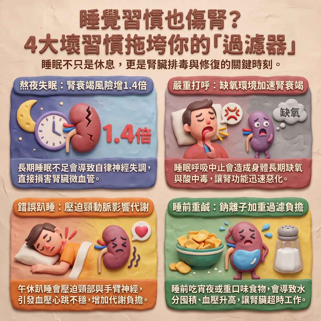傷腎的四大睡眠習慣(圖/AI生成製圖)
