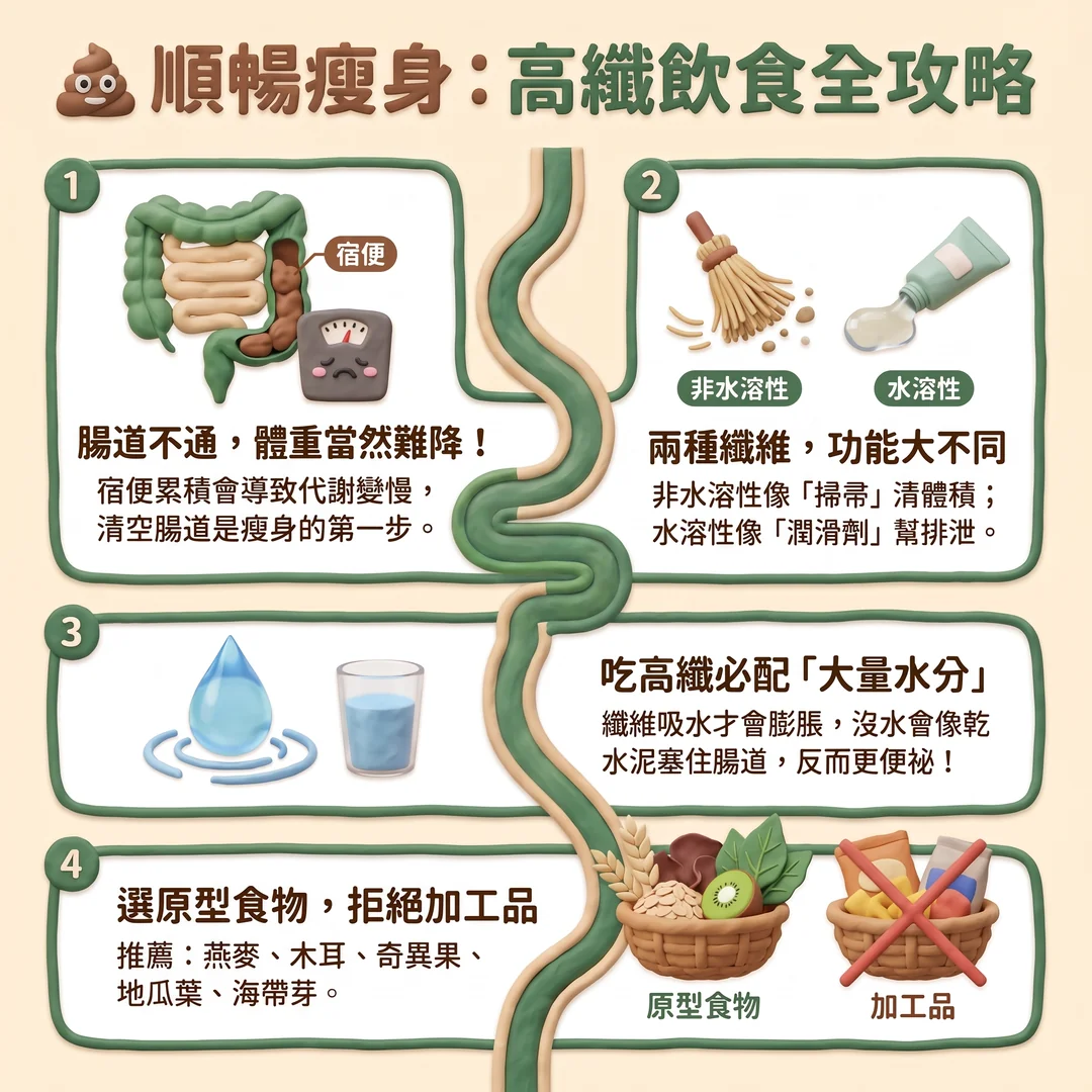 順暢瘦身:高纖飲食全攻略(圖/AI生成製圖)
