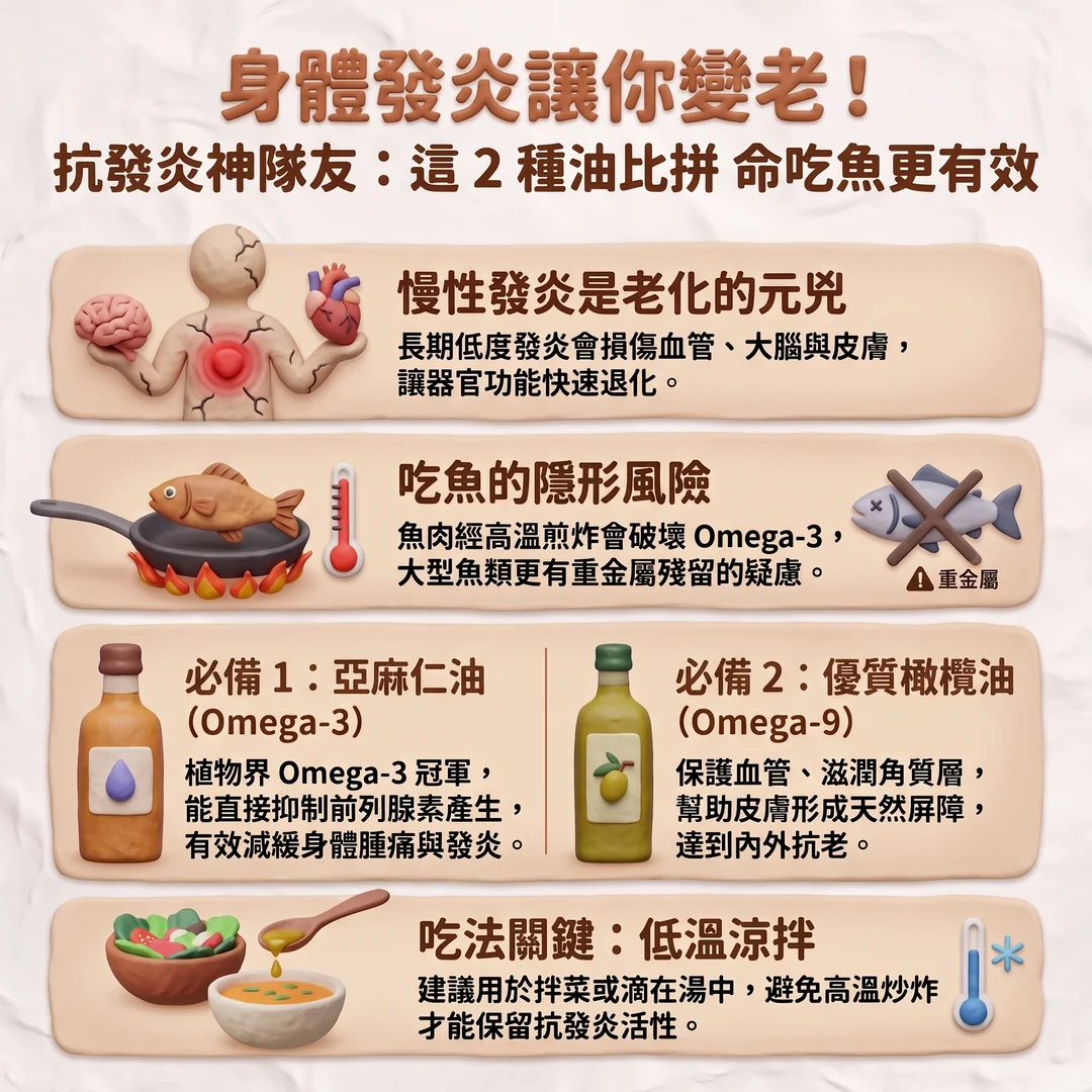 抗發炎與抗老油脂指南(圖/AI生成製圖)