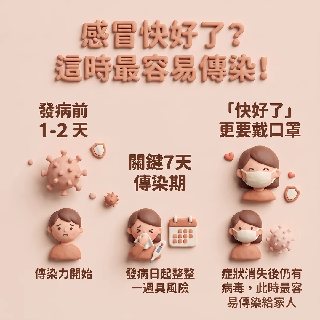感冒傳染關鍵時期提醒(圖/AI生成製圖)