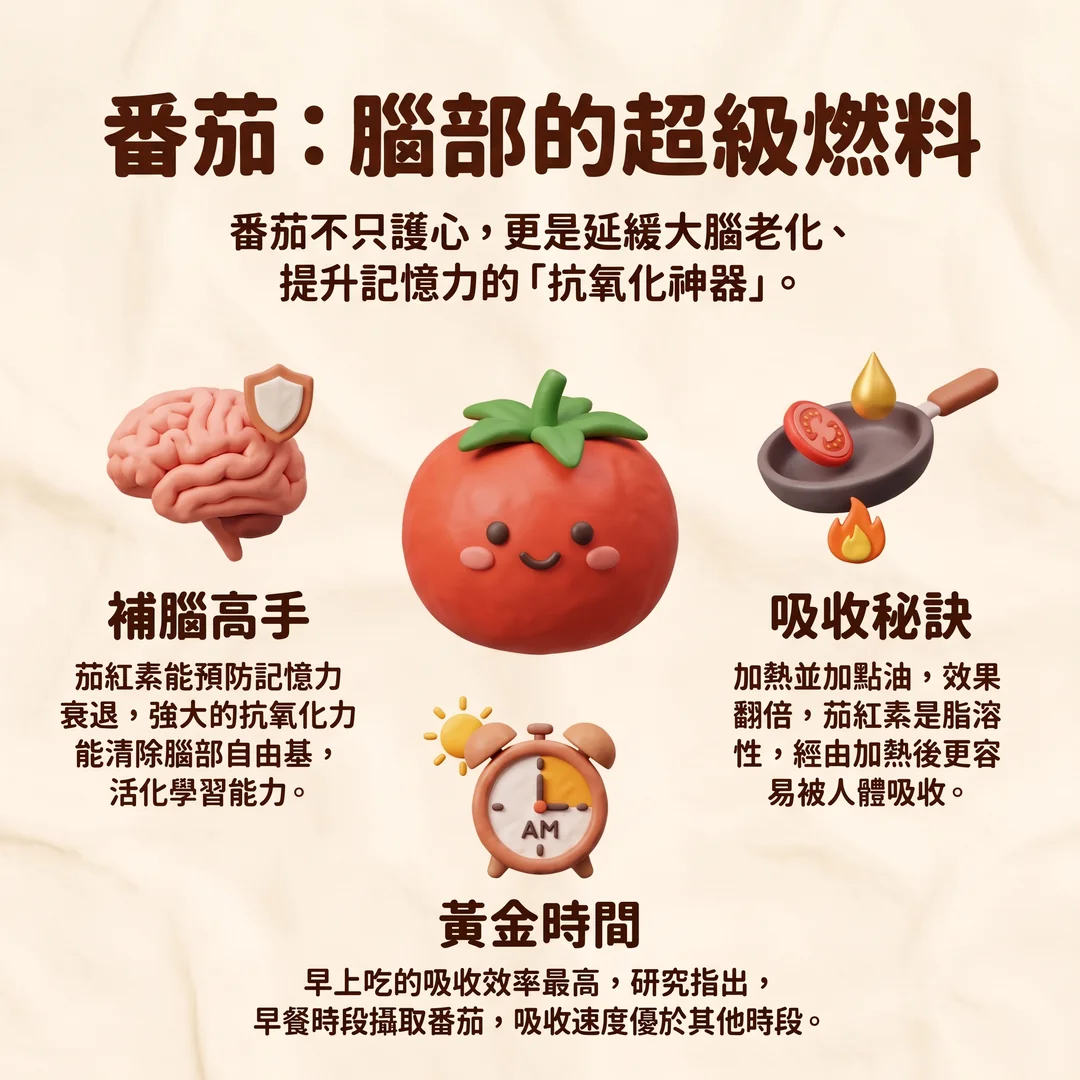 番茄：腦部超級燃料（圖／AI生成製圖）