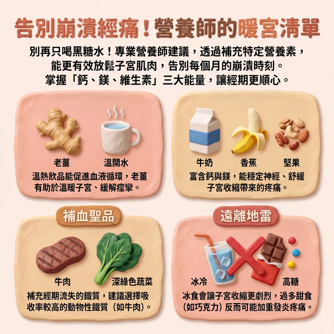營養師建議的暖宮清單(圖/AI生成製圖)