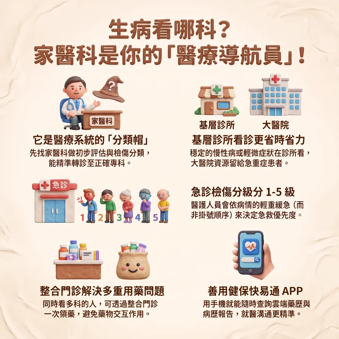 家醫科：您的醫療導航員（圖／AI生成製圖）