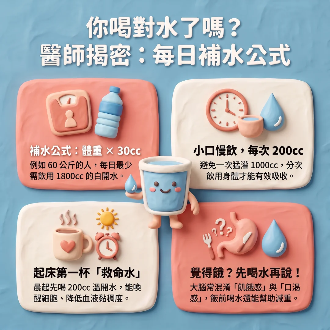 醫師揭密每日補水公式（圖／AI生成製圖）
