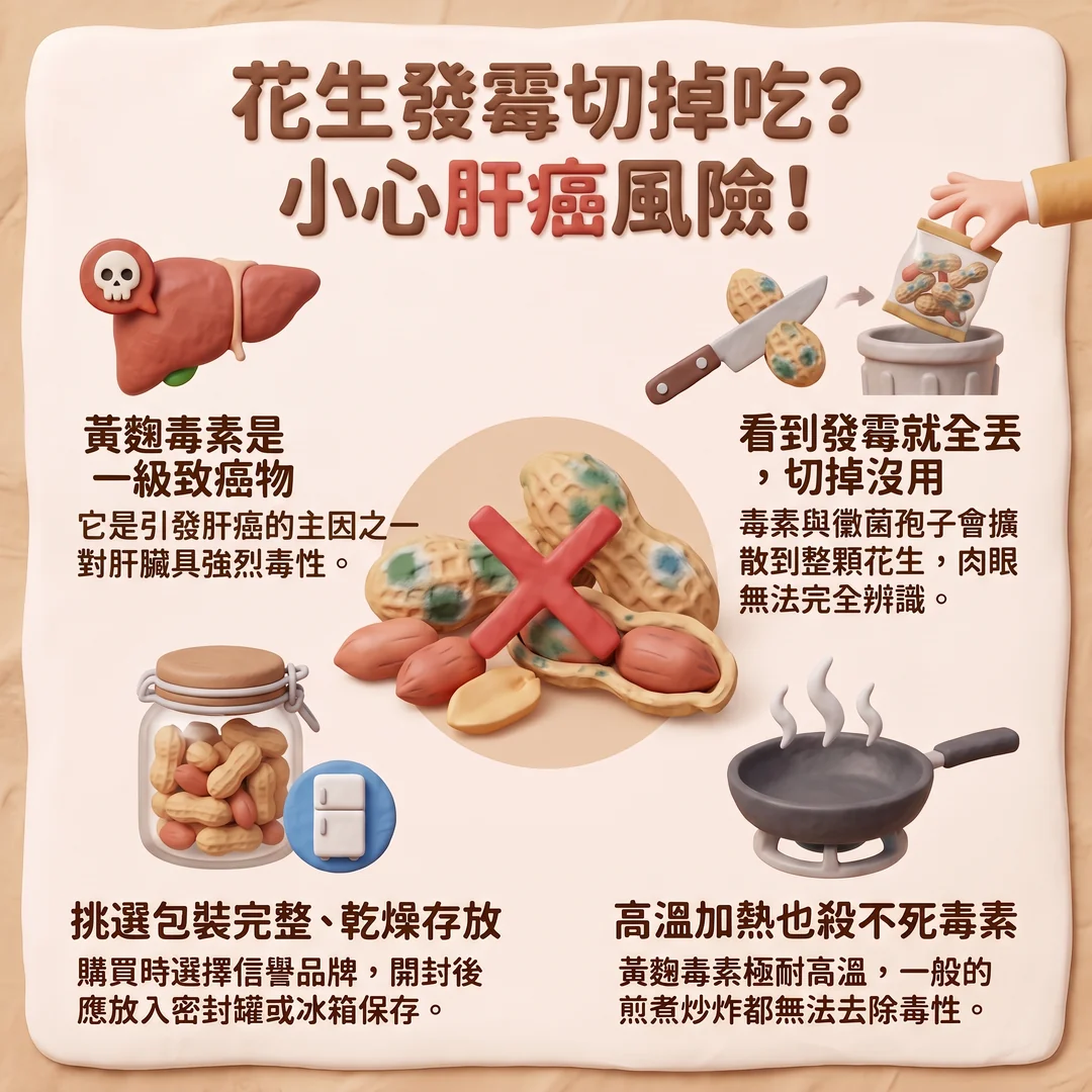 花生發霉與肝癌風險（圖／AI生成製圖）