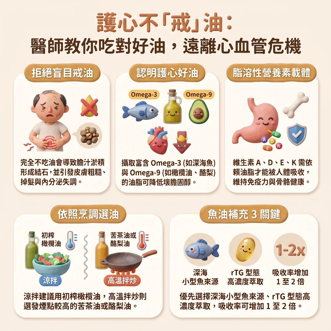 護心好油攝取指南(圖/AI生成製圖)