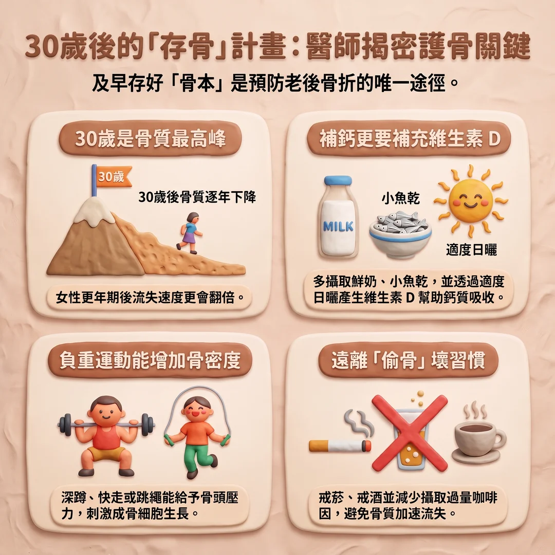 30歲後的存骨計畫（圖／AI生成製圖）
