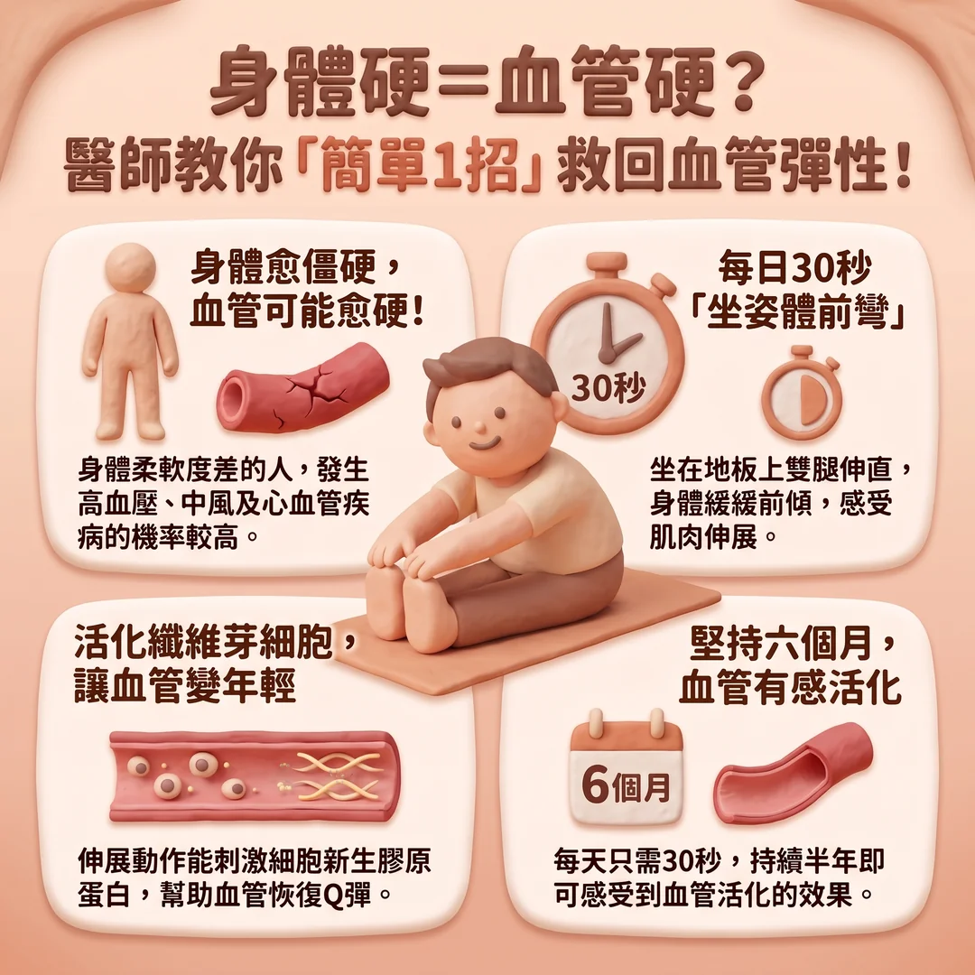 簡單伸展改善血管彈性(圖/AI生成製圖)