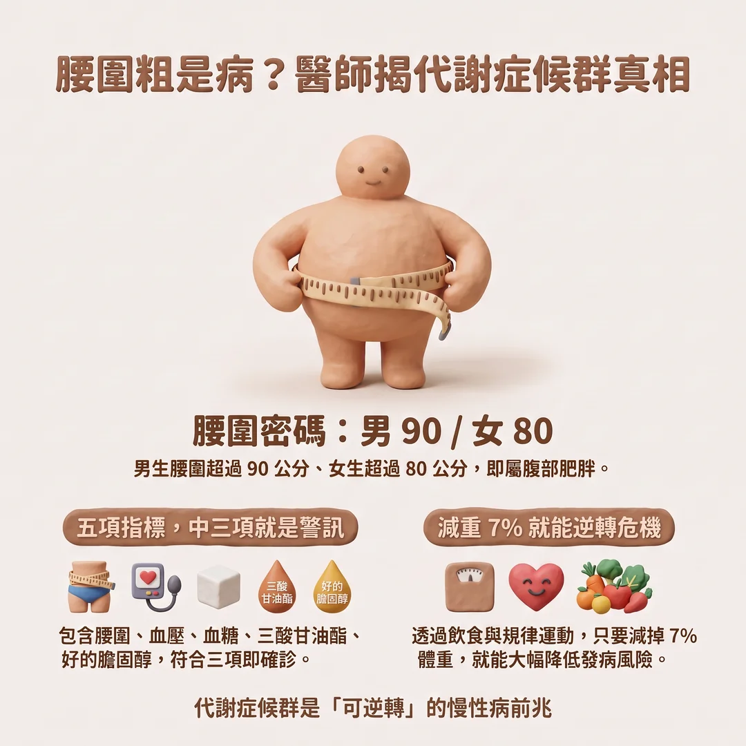 腰圍與代謝症候群衛教指南(圖/AI生成製圖)