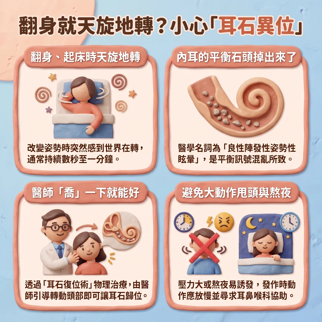 認識耳石異位眩暈(圖/AI生成製圖)