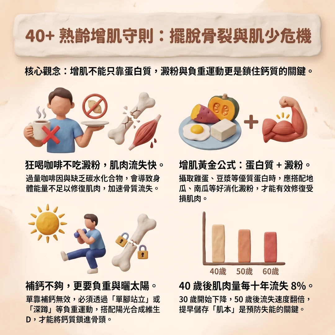 40歲以上增肌守則（圖／AI生成製圖）