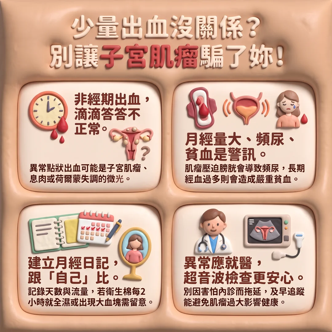 子宮肌瘤警訊與就醫建議(圖/AI生成製圖)