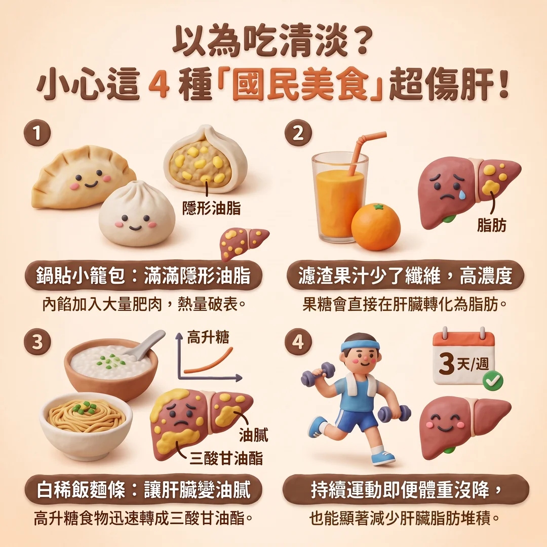小心四種傷肝國民美食（圖／AI生成製圖）